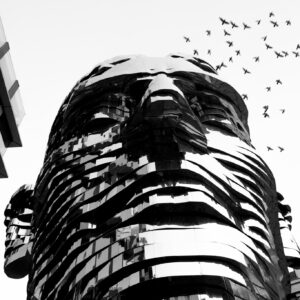 Kafka-Kopf im Flug
